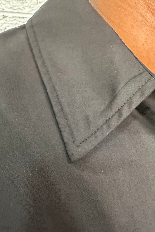 Black Collared Poplin Dress