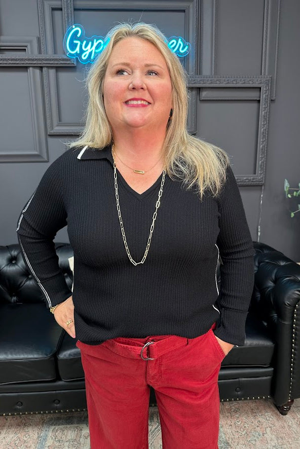 with Collar and Stripe Detail liverpool women's fashion