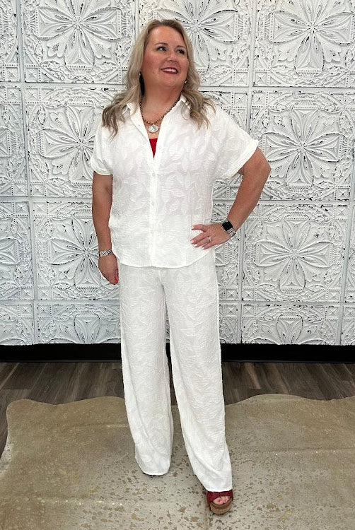 Breezy Jacquard Button Front Shirt