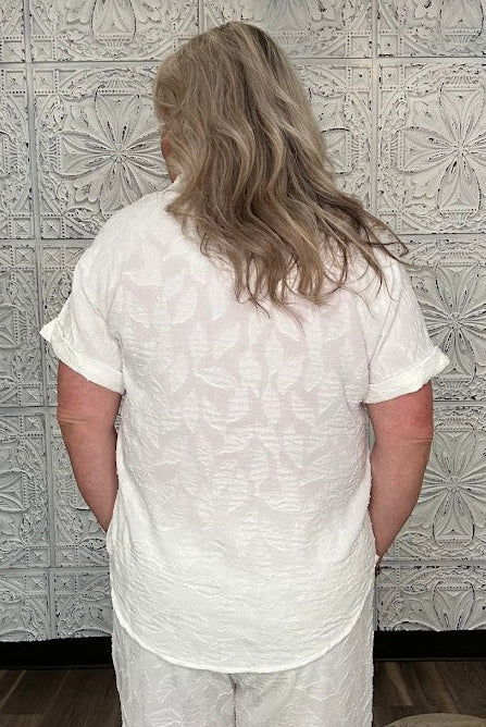 Breezy Jacquard Button Front Shirt
