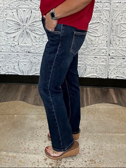 Classic Mid-Rise Straight Ankle Jeans