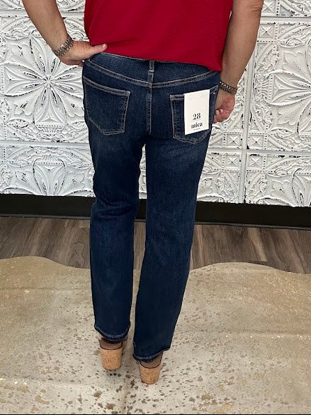 Classic Mid-Rise Straight Ankle Jeans