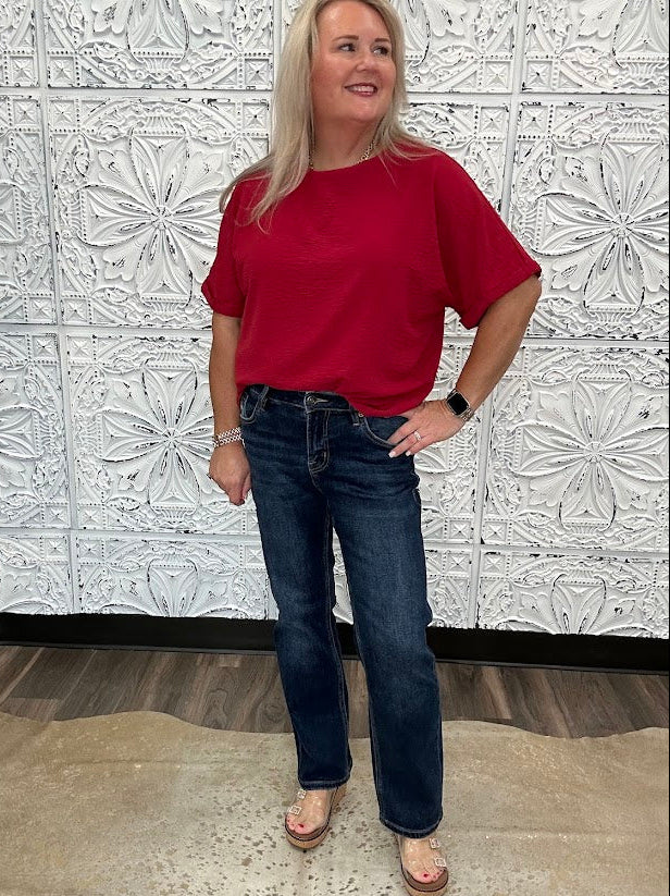 Classic Mid-Rise Straight Ankle Jeans