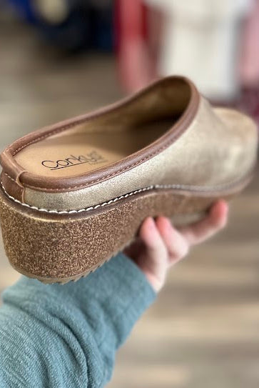 Corky's Better Half Gold Wash Metallic Clog