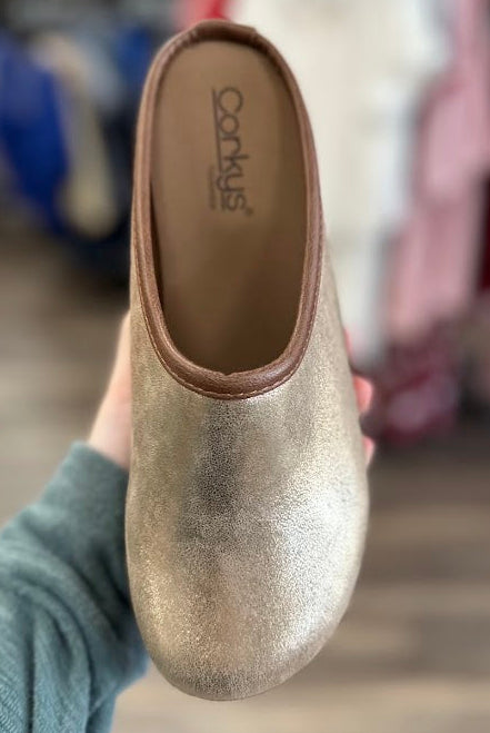 Corky's Better Half Gold Wash Metallic Clog