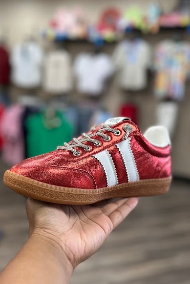 Corky's Heads Up Red Metallic Sneaker