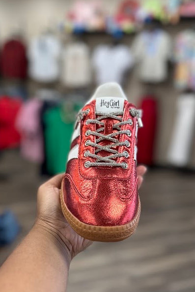 Corky's Heads Up Red Metallic Sneaker
