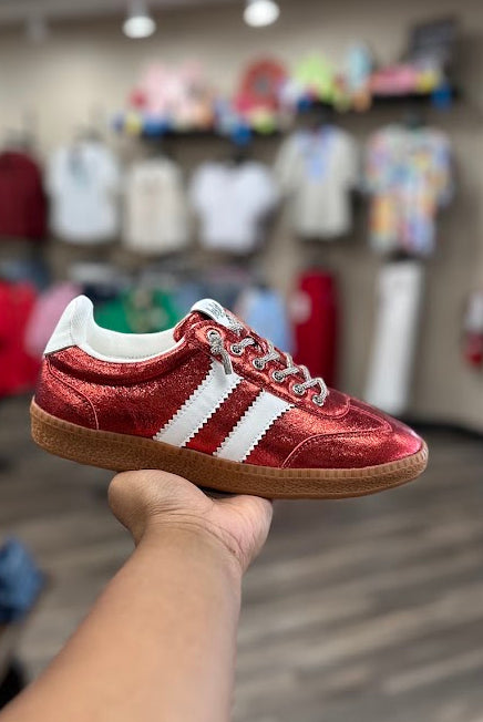 Corky's Heads Up Red Metallic Sneaker