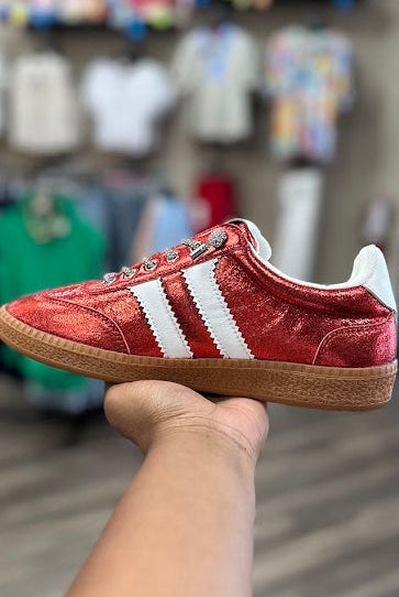 Corky's Heads Up Red Metallic Sneaker