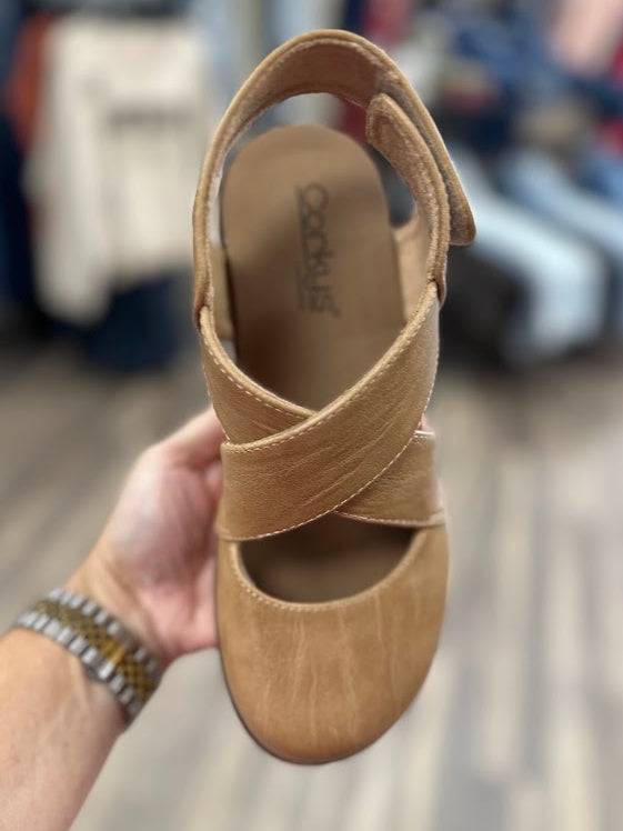 Corkys Bring It In Platform Wedge Sandal in Cognac