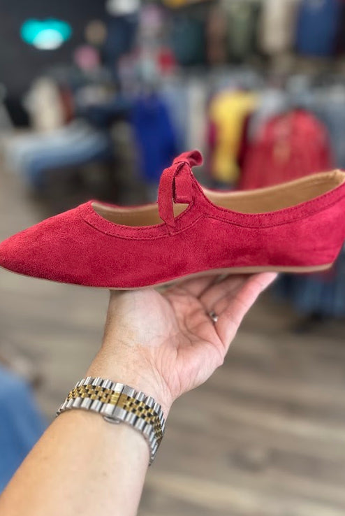 Corkys Layover Faux Suede Mary Jane Flat