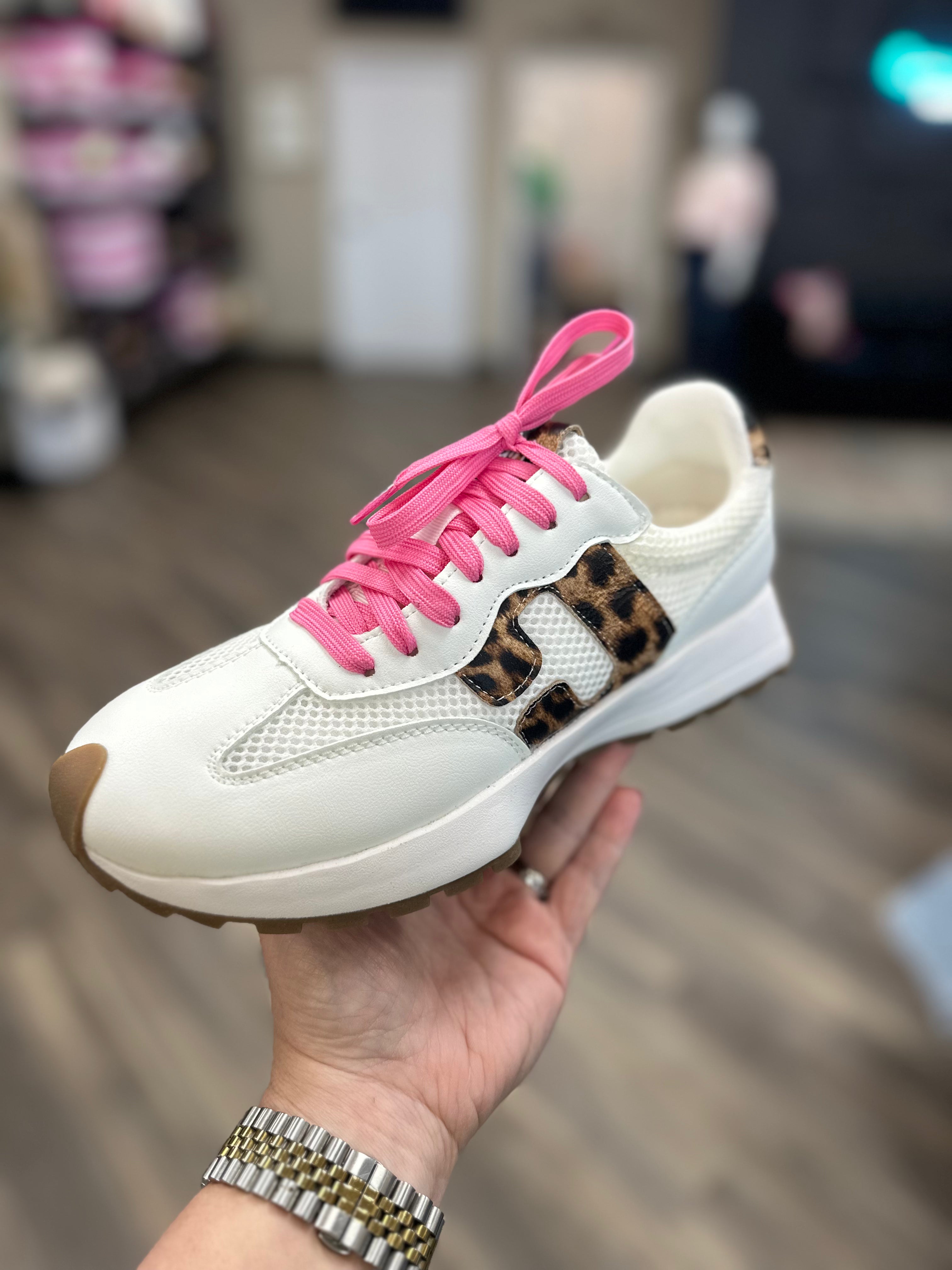 Corkys sneakers, leopard sneakers, white casual shoes, boutique sneakers, women’s comfortable shoes, everyday sneakers, lace up sneakers