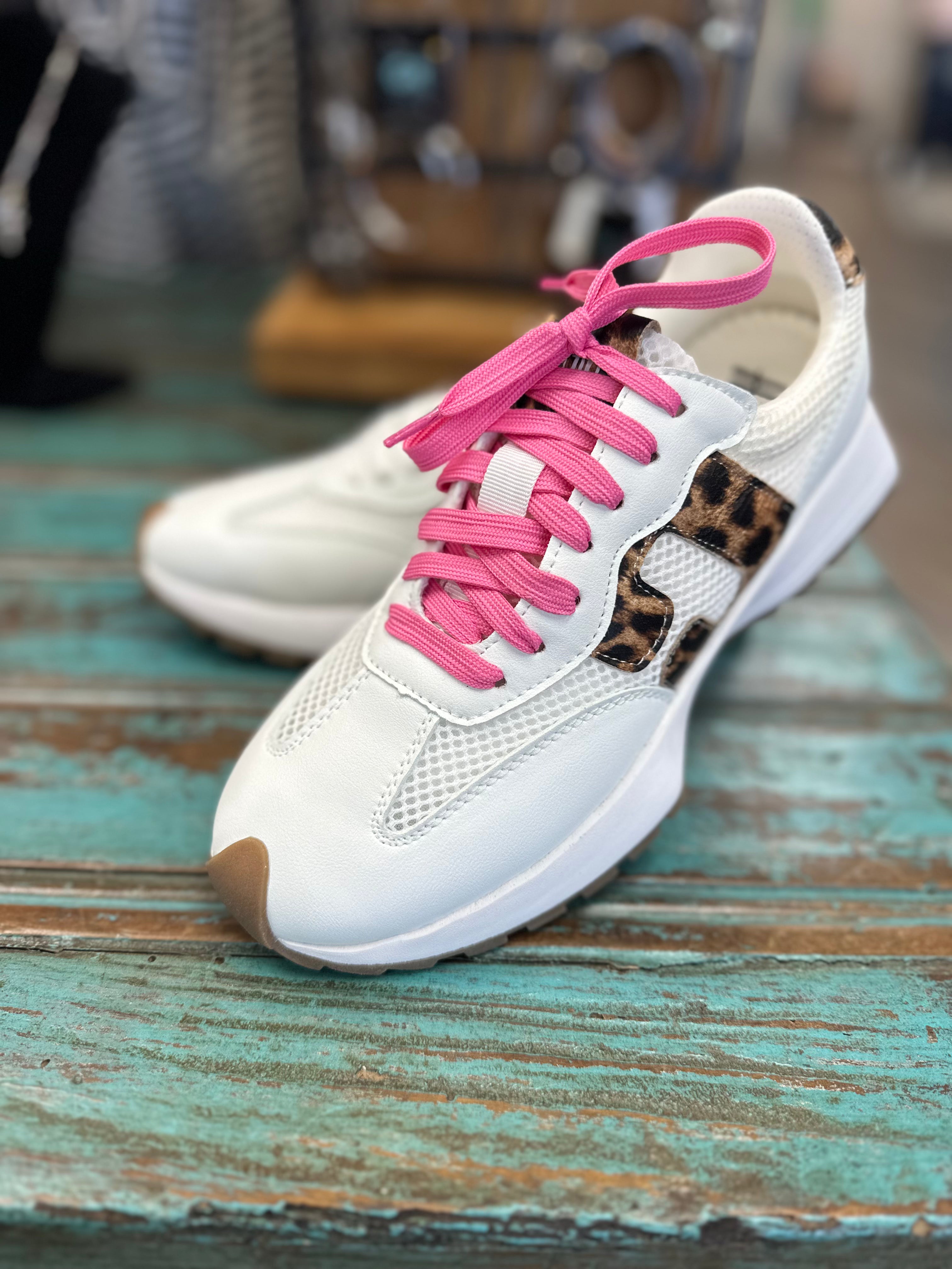Corkys sneakers, leopard sneakers, white casual shoes, boutique sneakers, women’s comfortable shoes, everyday sneakers, lace up sneakers