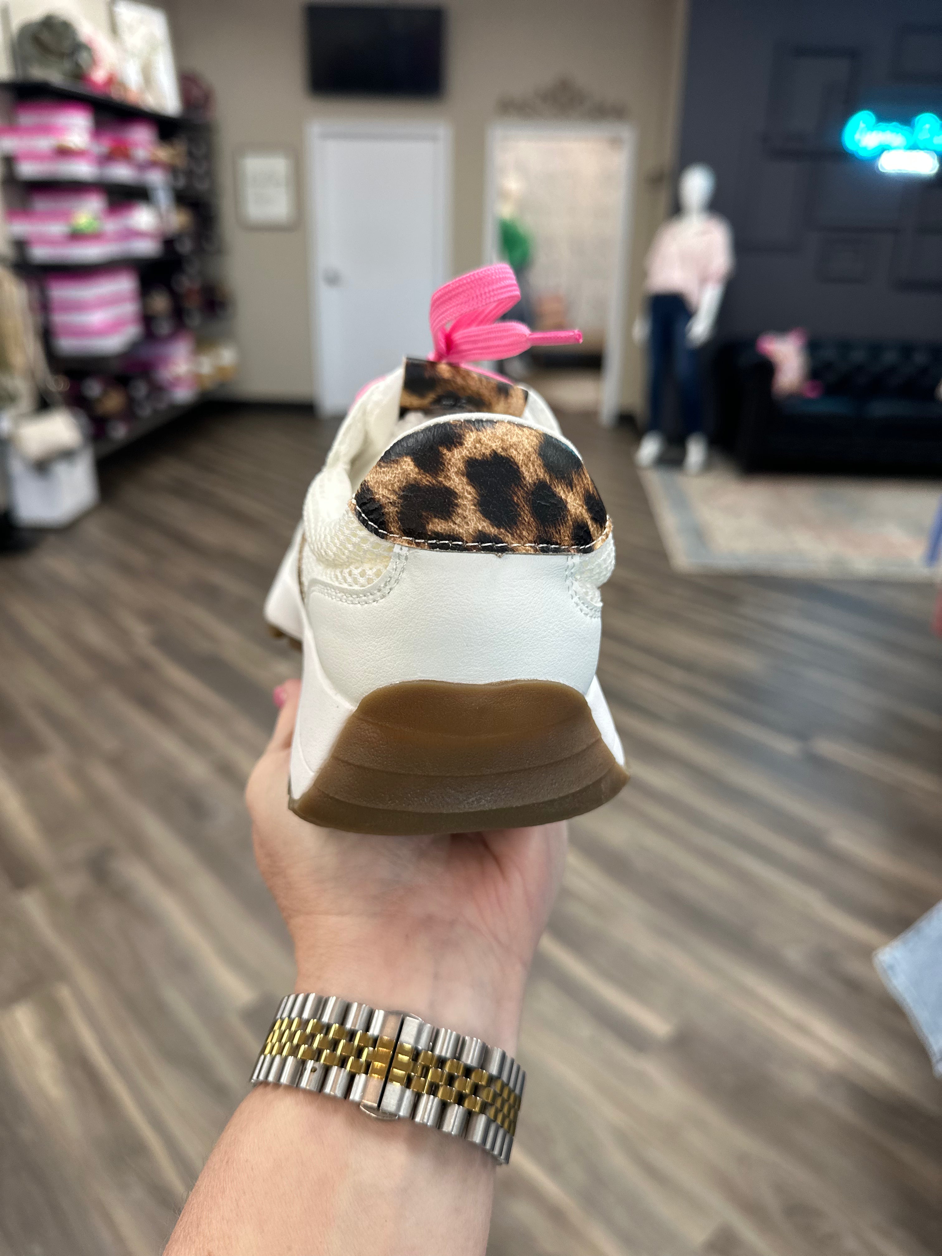Corkys sneakers, leopard sneakers, white casual shoes, boutique sneakers, women’s comfortable shoes, everyday sneakers, lace up sneakers