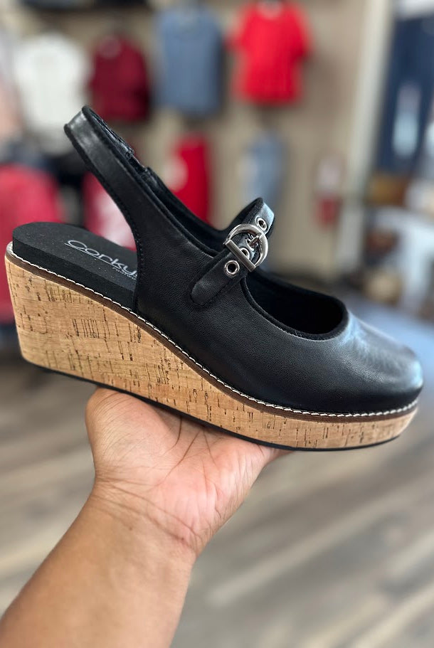 Corkys Pity Party Black Wedge