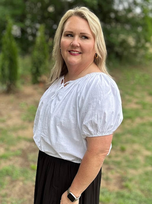 Cotton Bubble Hem Off Shoulder Top