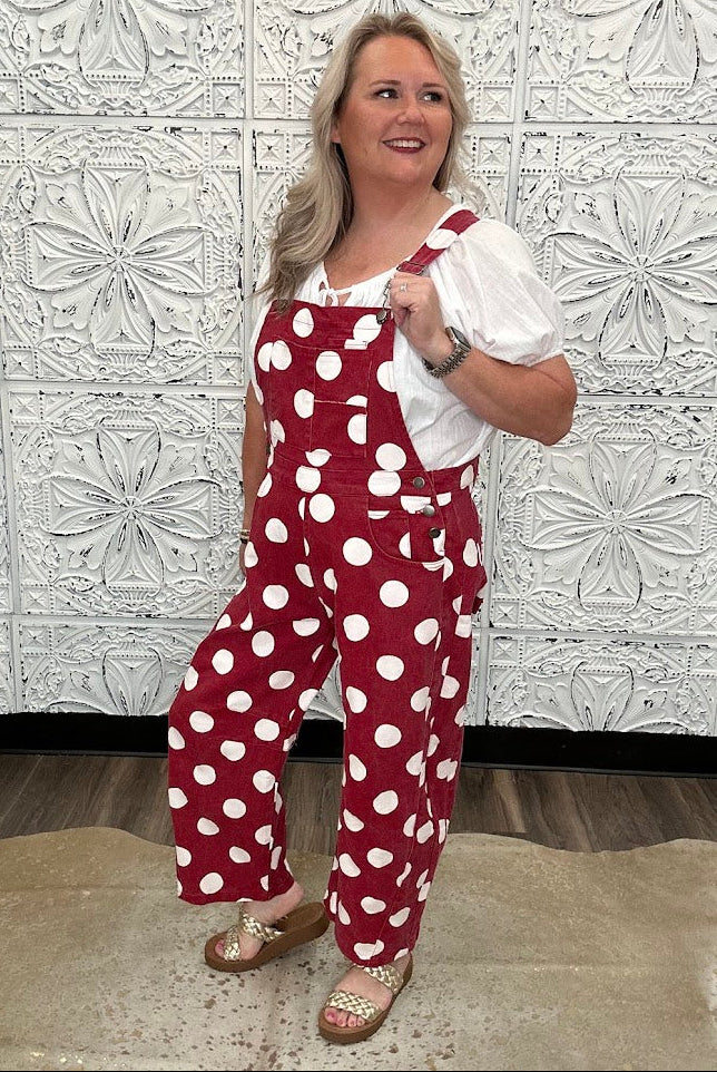 Crimson & White Checkered Jumpsuit