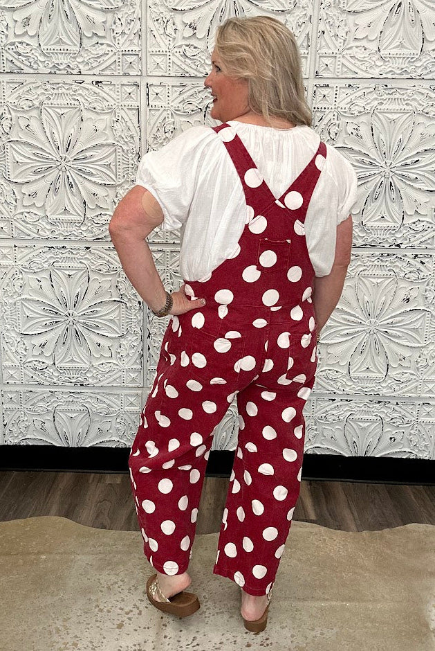 Crimson & White Checkered Jumpsuit