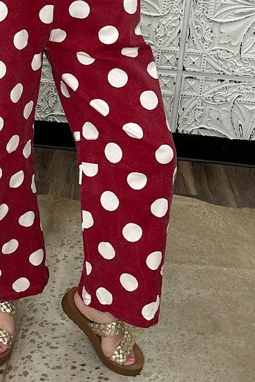 Crimson & White Checkered Jumpsuit