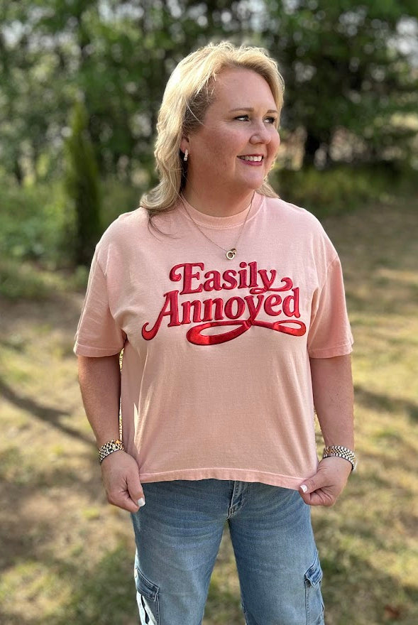 “Easily Annoyed” Cropped Graphic Tee