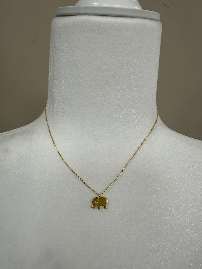 elephant necklace, gold pendant necklace, dainty necklace, good luck jewelry, minimalist necklace, everyday jewelry