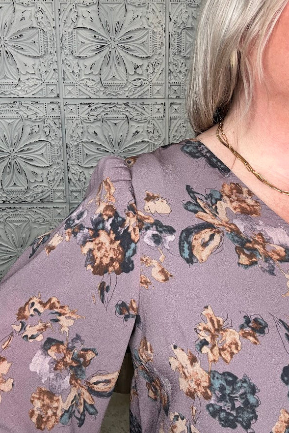 Floral Print Long Sleeve Blouse
