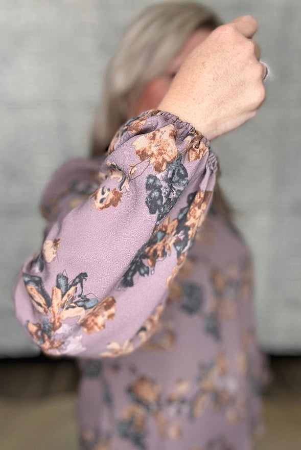 Floral Print Long Sleeve Blouse