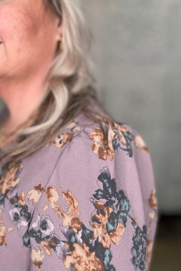 Floral Print Long Sleeve Blouse