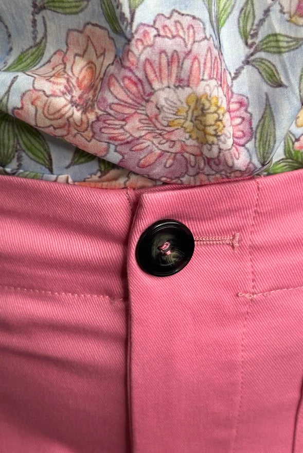 High Waist Wide Leg Crop Pants with Patch Pockets