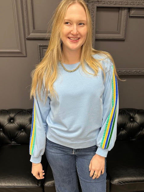 washed sweatshirt, drop shoulder sweatshirt, velvet trim sweatshirt, casual women’s sweatshirt, boutique sweatshirts, Gypsy River Apparel