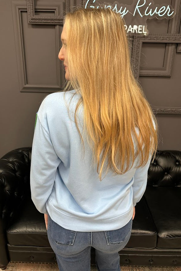 washed sweatshirt, drop shoulder sweatshirt, velvet trim sweatshirt, casual women’s sweatshirt, boutique sweatshirts, Gypsy River Apparel