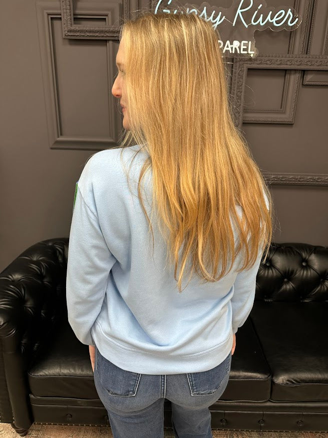 washed sweatshirt, drop shoulder sweatshirt, velvet trim sweatshirt, casual women’s sweatshirt, boutique sweatshirts, Gypsy River Apparel