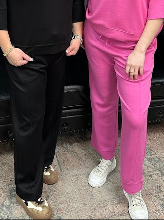 luxeknit pants, straight leg pants, elastic waist pants, drawstring pants, women’s comfy pants, matching set pants, boutique bottoms, Gypsy River Apparel