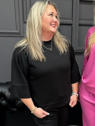 drop shoulder top, 3/4 sleeve knit top, women’s casual top, relaxed fit top, boutique tops, everyday tops, Gypsy River Apparel