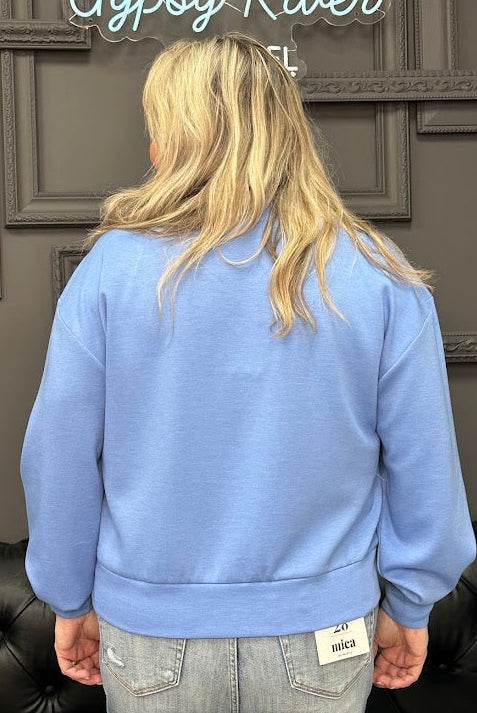 scuba pullover, half zip pullover, women’s casual sweatshirt, soft stretch pullover, boutique pullovers, everyday tops, Gypsy River Apparel