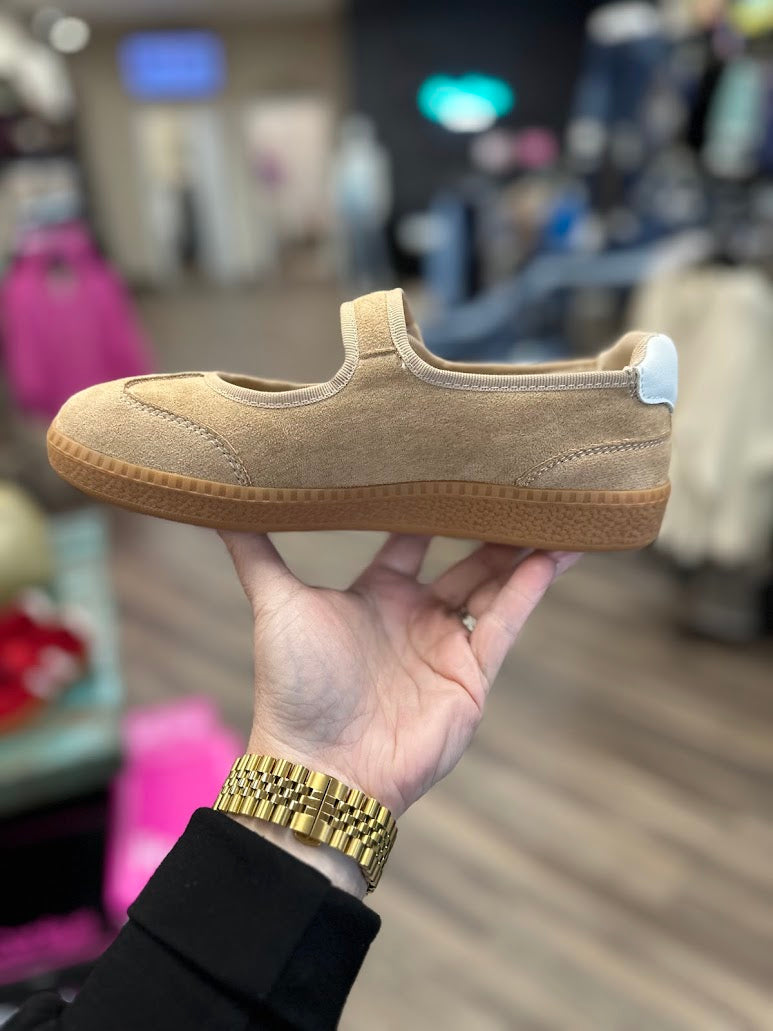 Mary Jane sneaker, Corkys shoes, casual sneakers for women, suede Mary Jane, red sneakers, taupe sneakers, everyday comfort shoes, boutique sneakers