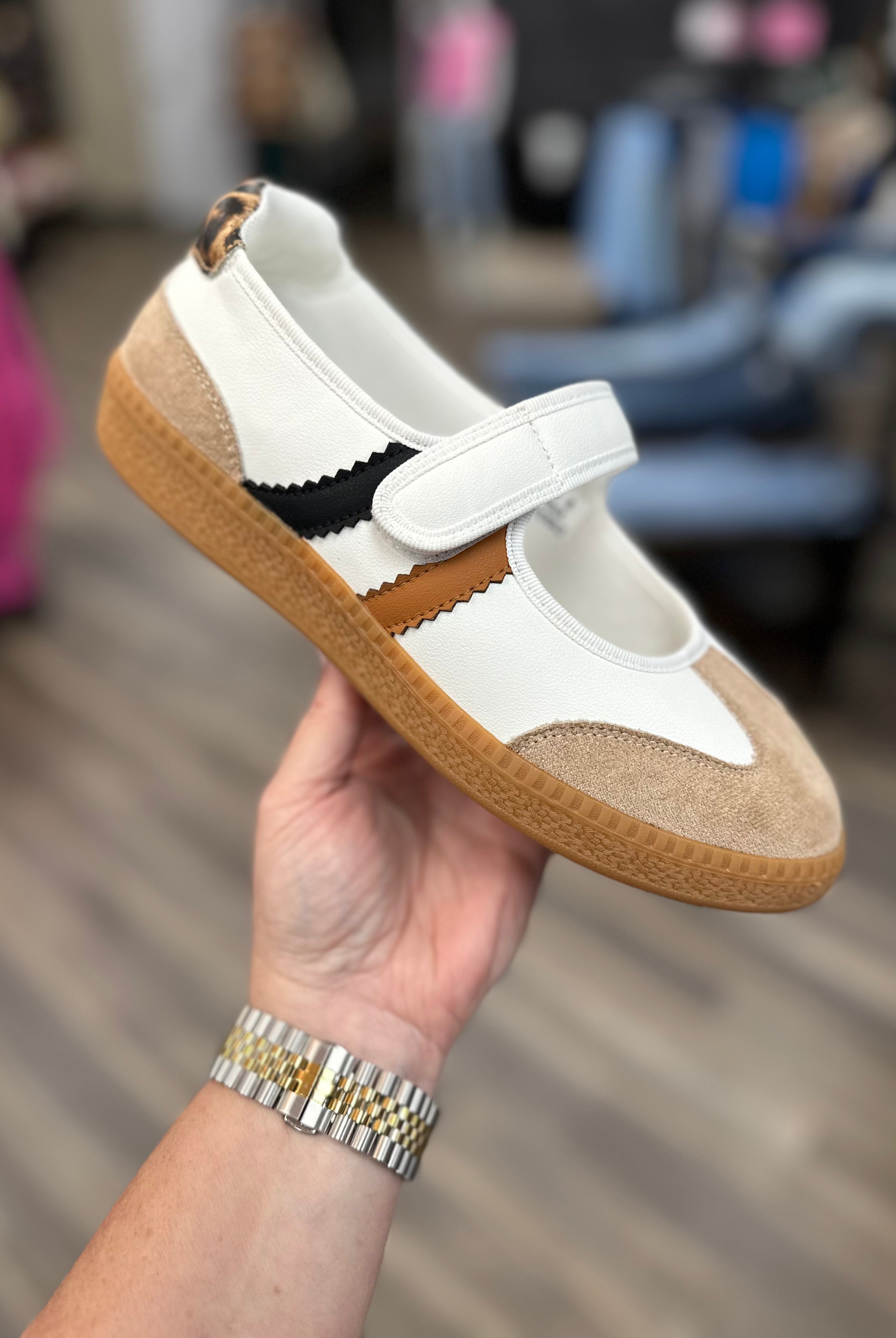 Mary Jane sneaker, Corkys shoes, casual sneakers for women, suede Mary Jane, red sneakers, taupe sneakers, everyday comfort shoes, boutique sneakers