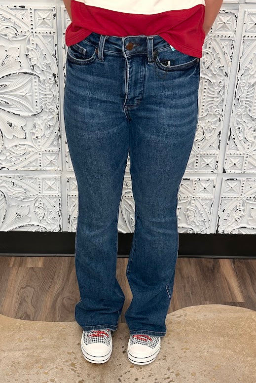 Judy Blue High Rise Tummy Control Embroidered Pocket Bootcut Jeans