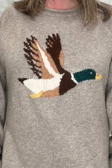 Mallard Duck Graphic Cozy Knit Sweater