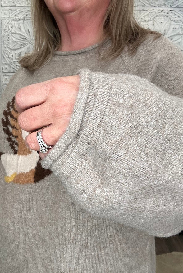 Mallard Duck Graphic Cozy Knit Sweater