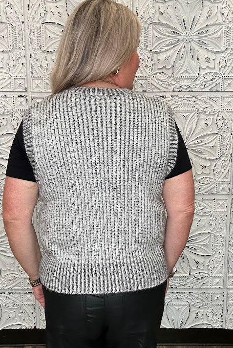Mixed Stripe Patchwork Sleeveless Knit Top