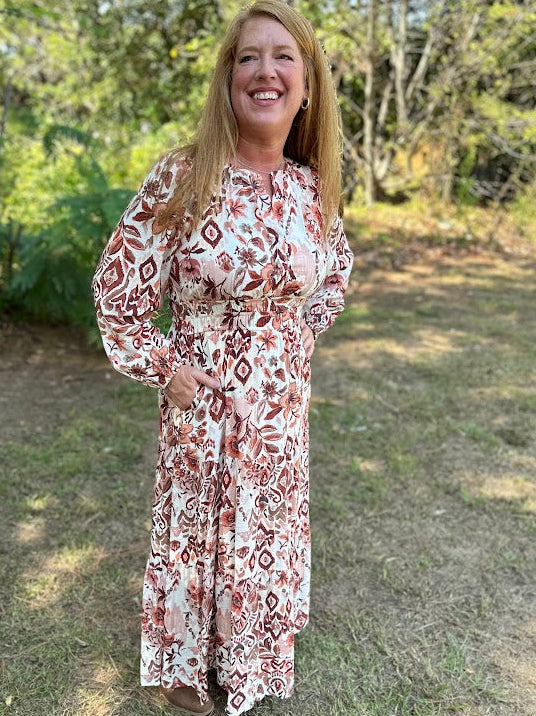 Mosaic Tiered Maxi Dress