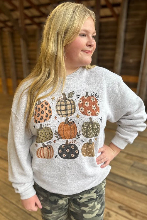 Painted Pumpkin Graphic Sweatshirt