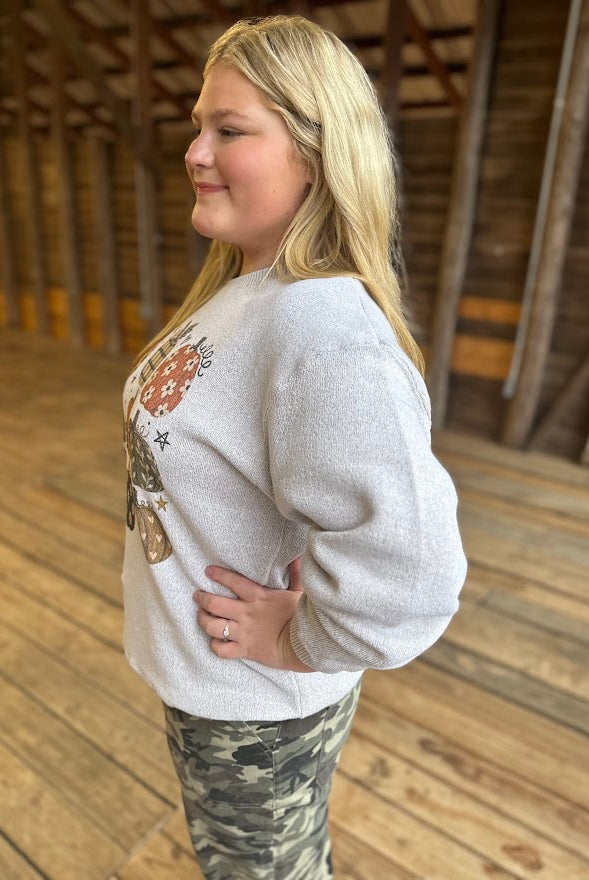 Painted Pumpkin Graphic Sweatshirt