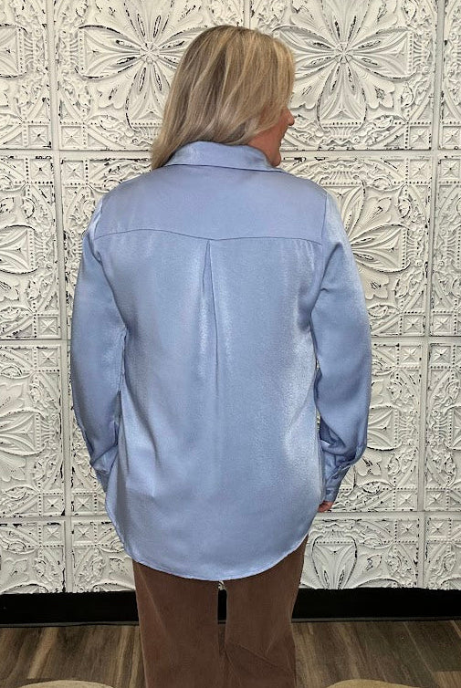 Periwinkle Button Down Blouse