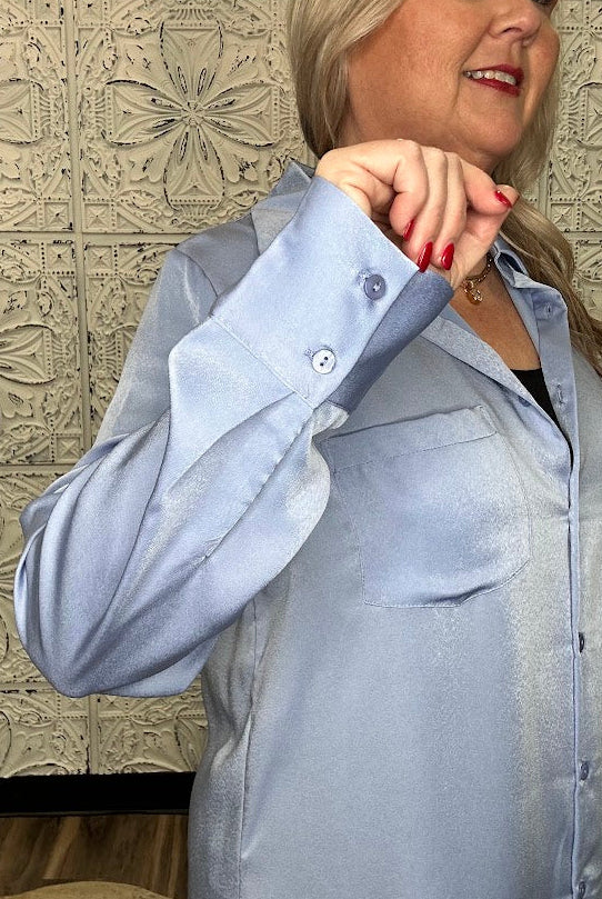 Periwinkle Button Down Blouse