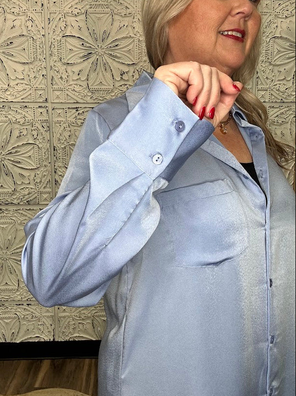 Periwinkle Button Down Blouse