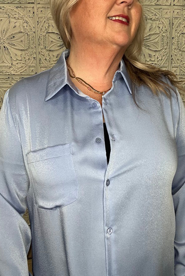 Periwinkle Button Down Blouse