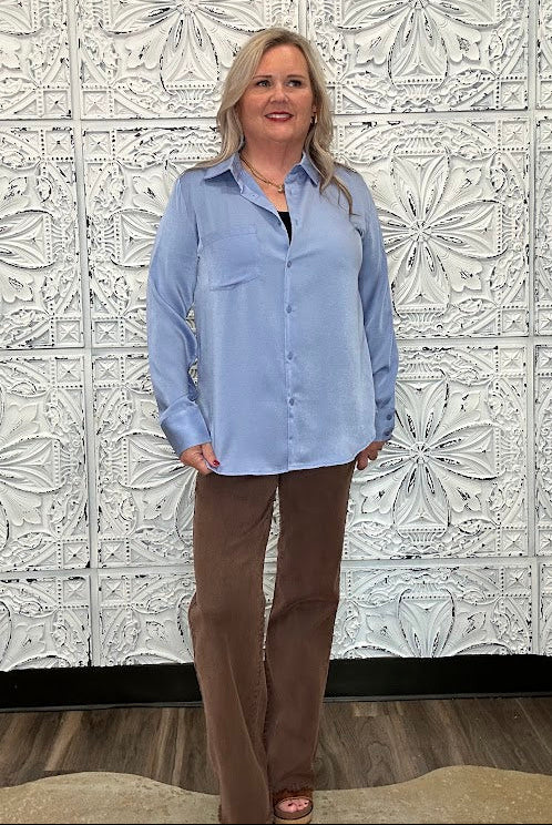 Periwinkle Button Down Blouse