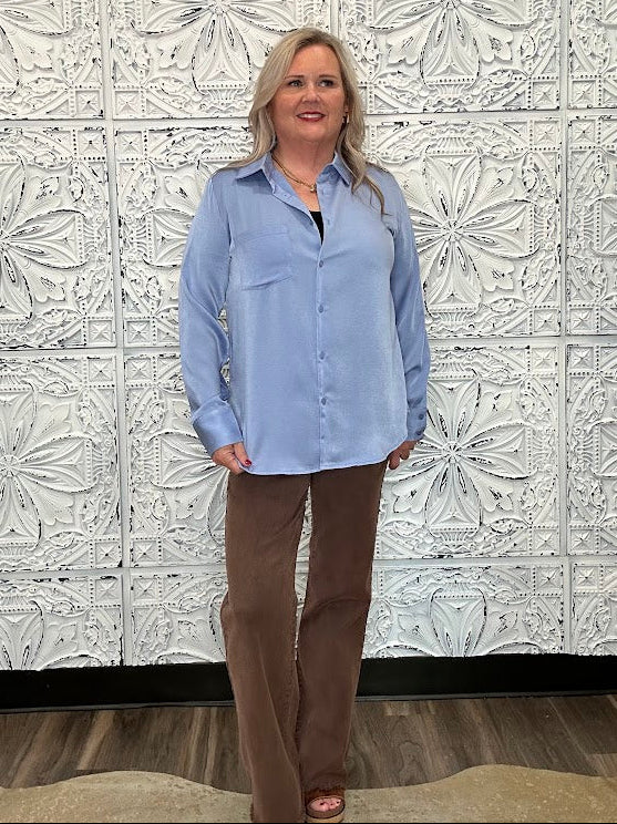 Periwinkle Button Down Blouse